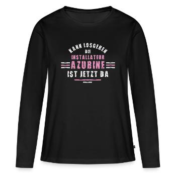 Installatrices Stagiaires Formation Apprentissage Femmes Stagiaires - T-shirt manches longues Premium bio Femme - noir - Devant - Julia (174cm)