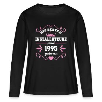 Plumber Birthday Born 1995 Born 95 - Women's Premium Organic Long Sleeve Shirt - black - Front - Julia (174cm)