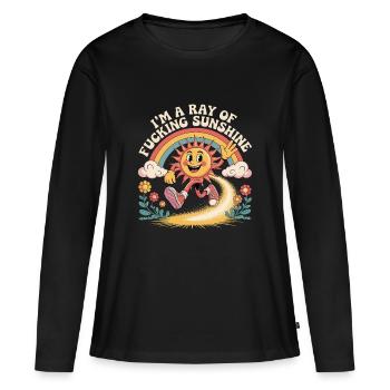 Ich bin ein verdammter Sonnenstrahl - Frauen Premium Bio Langarmshirt - Schwarz - Vorne - Julia (174cm)