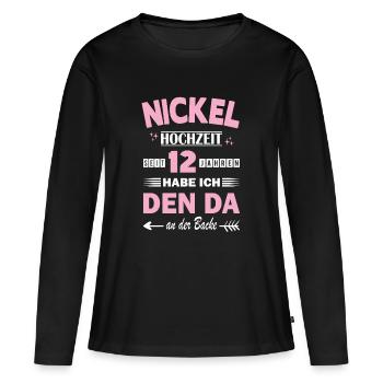 Nickel Wedding 12th Wedding Anniversary Anniversary Wife - Women's Premium Organic Long Sleeve Shirt - black - Front - Julia (174cm)