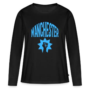 Manchester - T-shirt manches longues Premium bio Femme - noir - Devant - Julia (174cm)