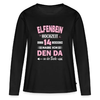 Ivory Wedding 14th Wedding Anniversary Anniversary Marriage - Women's Premium Organic Long Sleeve Shirt - black - Front - Julia (174cm)