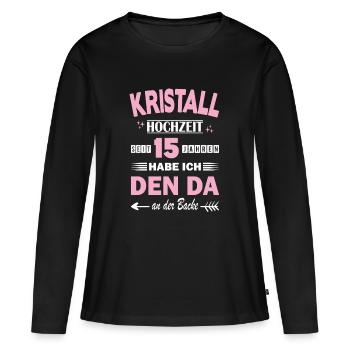 Crystal Wedding 15th Wedding Anniversary Anniversary Wife - Women's Premium Organic Long Sleeve Shirt - black - Front - Julia (174cm)