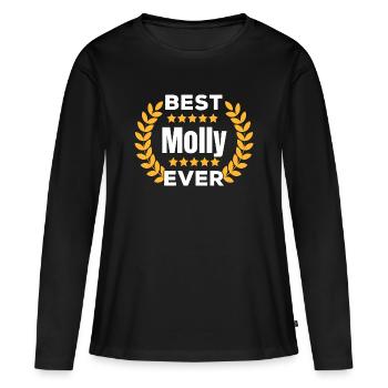 Meilleur cadeau de Molly Legend Name - T-shirt manches longues Premium bio Femme - noir - Devant - Julia (174cm)