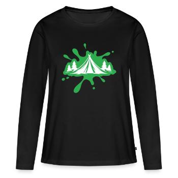 Masses de nature de tente de camping - T-shirt manches longues Premium bio Femme - noir - Devant - Julia (174cm)