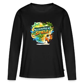 Couleurs des palmiers des Jeux d’été - T-shirt manches longues Premium bio Femme - noir - Devant - Julia (174cm)