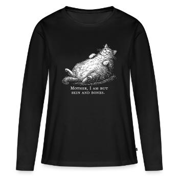 Cat Mother I Am But Skin and Bones - T-shirt manches longues Premium bio Femme - noir - Devant - Julia (174cm)