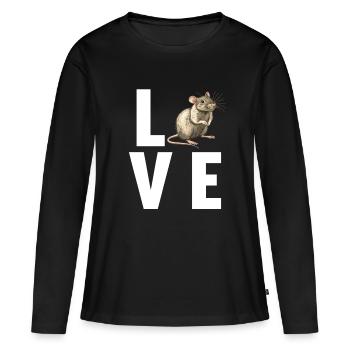 Rat Rat - T-shirt manches longues Premium bio Femme - noir - Devant - Julia (174cm)