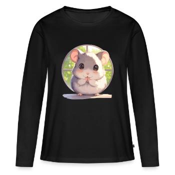 Rat Rat - T-shirt manches longues Premium bio Femme - noir - Devant - Julia (174cm)