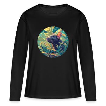 Rat Rat - T-shirt manches longues Premium bio Femme - noir - Devant - Julia (174cm)