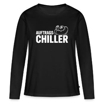 Commander Chiller Commander Chiller Bureau Sloth - T-shirt manches longues Premium bio Femme - noir - Devant - Julia (174cm)