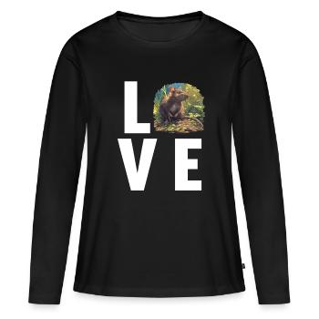 Rat Rat - T-shirt manches longues Premium bio Femme - noir - Devant - Julia (174cm)