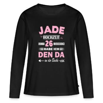Jade Wedding 26th Wedding Anniversary Anniversary Wife - Women's Premium Organic Long Sleeve Shirt - black - Front - Julia (174cm)