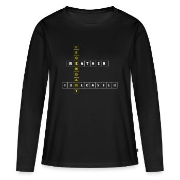 Tempête météorologue météorologue de tornade - T-shirt manches longues Premium bio Femme - noir - Devant - Julia (174cm)