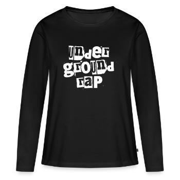 Typographie du rap underground - T-shirt manches longues Premium bio Femme - noir - Devant - Julia (174cm)