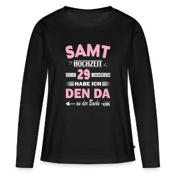 Velvet Wedding 29th Wedding Anniversary Anniversary Wife - Women's Premium Organic Long Sleeve Shirt - black - Front - Julia (174cm)