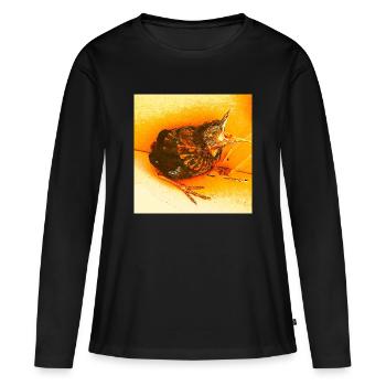 Merle Affamé - T-shirt manches longues Premium bio Femme - noir - Devant - Julia (174cm)