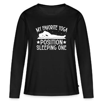 Pilates Enthusiasts Favorite Position Sleeping One - Women's Premium Organic Long Sleeve Shirt - black - Front - Julia (174cm)