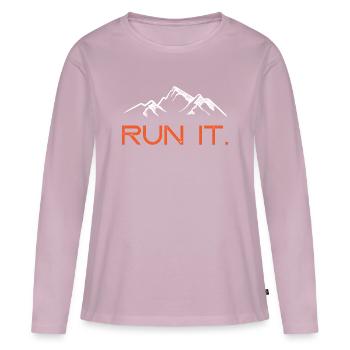 Ultra Running - Cours ! - T-shirt manches longues Premium bio Femme - rose poudré - Devant - Julia (174cm)