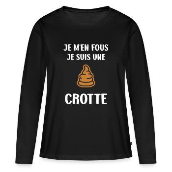 Poop - Women's Premium Organic Long Sleeve Shirt - black - Front - Julia (174cm)