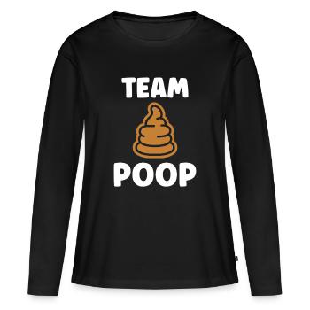 Poop - Women's Premium Organic Long Sleeve Shirt - black - Front - Julia (174cm)