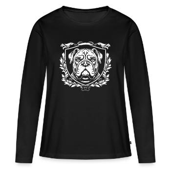 Blason du bouledogue à la période baroque - T-shirt manches longues Premium bio Femme - noir - Devant - Julia (174cm)
