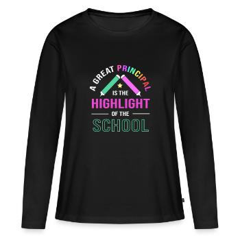 Schulleiter Schulleitung Schule Rektor Direktor - Frauen Premium Bio Langarmshirt - Schwarz - Vorne - Julia (174cm)