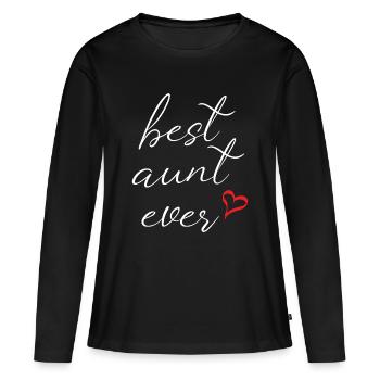Die beste Tante aller Zeiten - Frauen Premium Bio Langarmshirt - Schwarz - Vorne - Julia (174cm)
