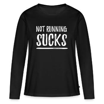 Ne pas courir, c’est nul - T-shirt manches longues Premium bio Femme - noir - Devant - Julia (174cm)