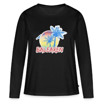 Urlaub Balearen - Frauen Premium Bio Langarmshirt - Schwarz - Vorne - Julia (174cm)
