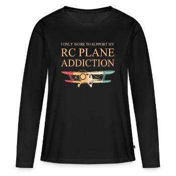 Modellflug Modellflugzeug - Frauen Premium Bio Langarmshirt - Schwarz - Vorne - Julia (174cm)