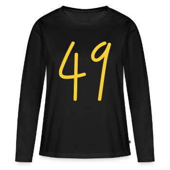 49 - Frauen Premium Bio Langarmshirt - Schwarz - Vorne - Julia (174cm)