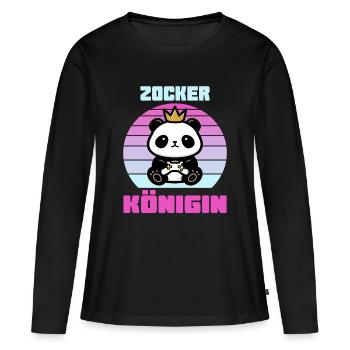 Zocker Königin gamerin - Frauen Premium Bio Langarmshirt - Schwarz - Vorne - Julia (174cm)