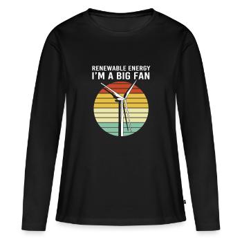 Énergie éolienne Éolienne Énergie éolienne - T-shirt manches longues Premium bio Femme - noir - Devant - Julia (174cm)