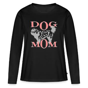 Chien avec du texte - T-shirt manches longues Premium bio Femme - noir - Devant - Julia (174cm)