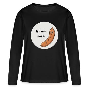 Ist mir doch Wurst - Frauen Premium Bio Langarmshirt - Schwarz - Vorne - Julia (174cm)