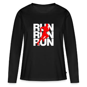 JOGG, PUISSANCE DE COURSE ! SPORT, COURSE, COURS JUSTE - T-shirt manches longues Premium bio Femme - noir - Devant - Julia (174cm)