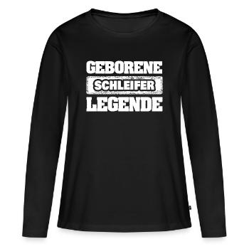 Moulin - T-shirt manches longues Premium bio Femme - noir - Devant - Julia (174cm)