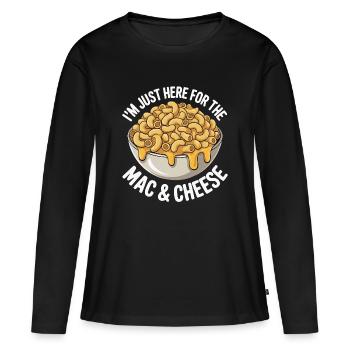 Fan de macaroni au fromage - Je suis juste là - T-shirt manches longues Premium bio Femme - noir - Devant - Julia (174cm)