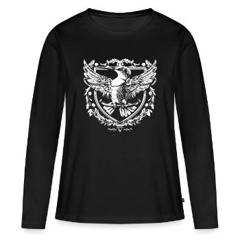 Eagle in heraldic style - Women's Premium Organic Long Sleeve Shirt - black - Front - Julia (174cm)