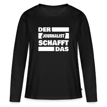 Journalist - Frauen Premium Bio Langarmshirt - Schwarz - Vorne - Julia (174cm)