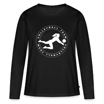 Équipe de volley-ball Mannschaft - T-shirt manches longues Premium bio Femme - noir - Devant - Julia (174cm)