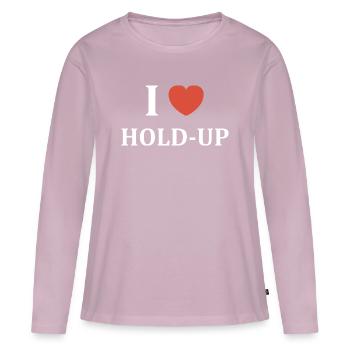 Ich mag Hold-Up - Frauen Premium Bio Langarmshirt - Altrosa - Vorne - Julia (174cm)
