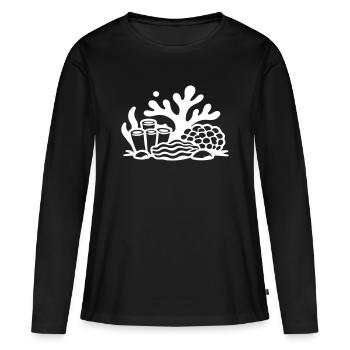 Océan récif corallien - T-shirt manches longues Premium bio Femme - noir - Devant - Julia (174cm)