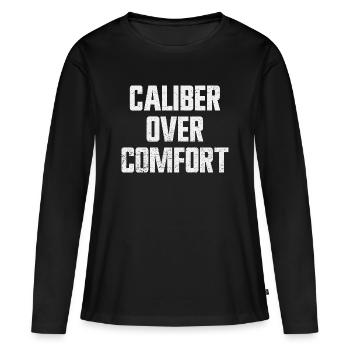Calibre avant confort – Porte dissimulé conformément à la 2e V - T-shirt manches longues Premium bio Femme - noir - Devant - Julia (174cm)