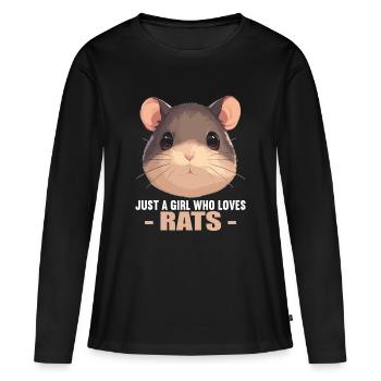 Rat Rat - T-shirt manches longues Premium bio Femme - noir - Devant - Julia (174cm)