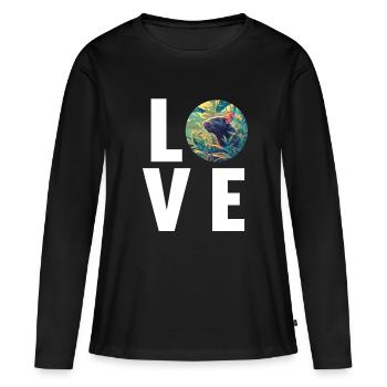Rat Rat - T-shirt manches longues Premium bio Femme - noir - Devant - Julia (174cm)