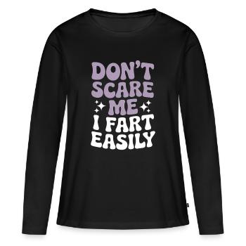 Dictons de pet, pets, cadeau de pets drôles - T-shirt manches longues Premium bio Femme - noir - Devant - Julia (174cm)