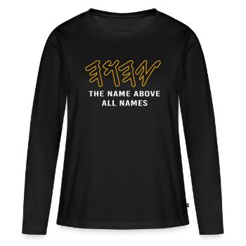 Judaïsme juif Yeshua - T-shirt manches longues Premium bio Femme - noir - Devant - Julia (174cm)