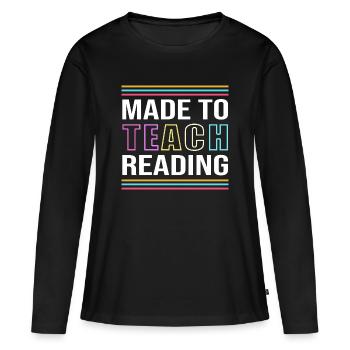 École primaire École maternelle Enseignant de l’école primaire Lecture - T-shirt manches longues Premium bio Femme - noir - Devant - Julia (174cm)